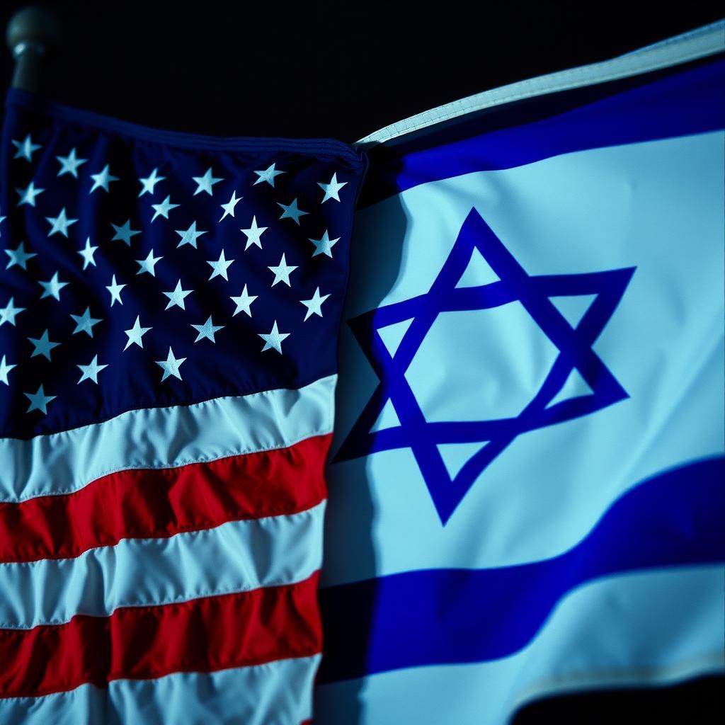 United States and Israel Flags Combined