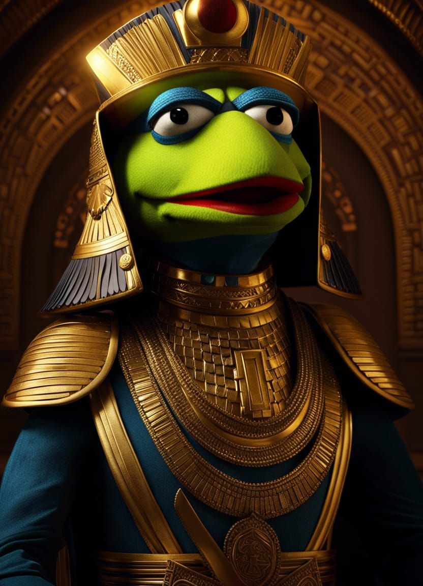 Kermit the Frog as King Tutankhamun