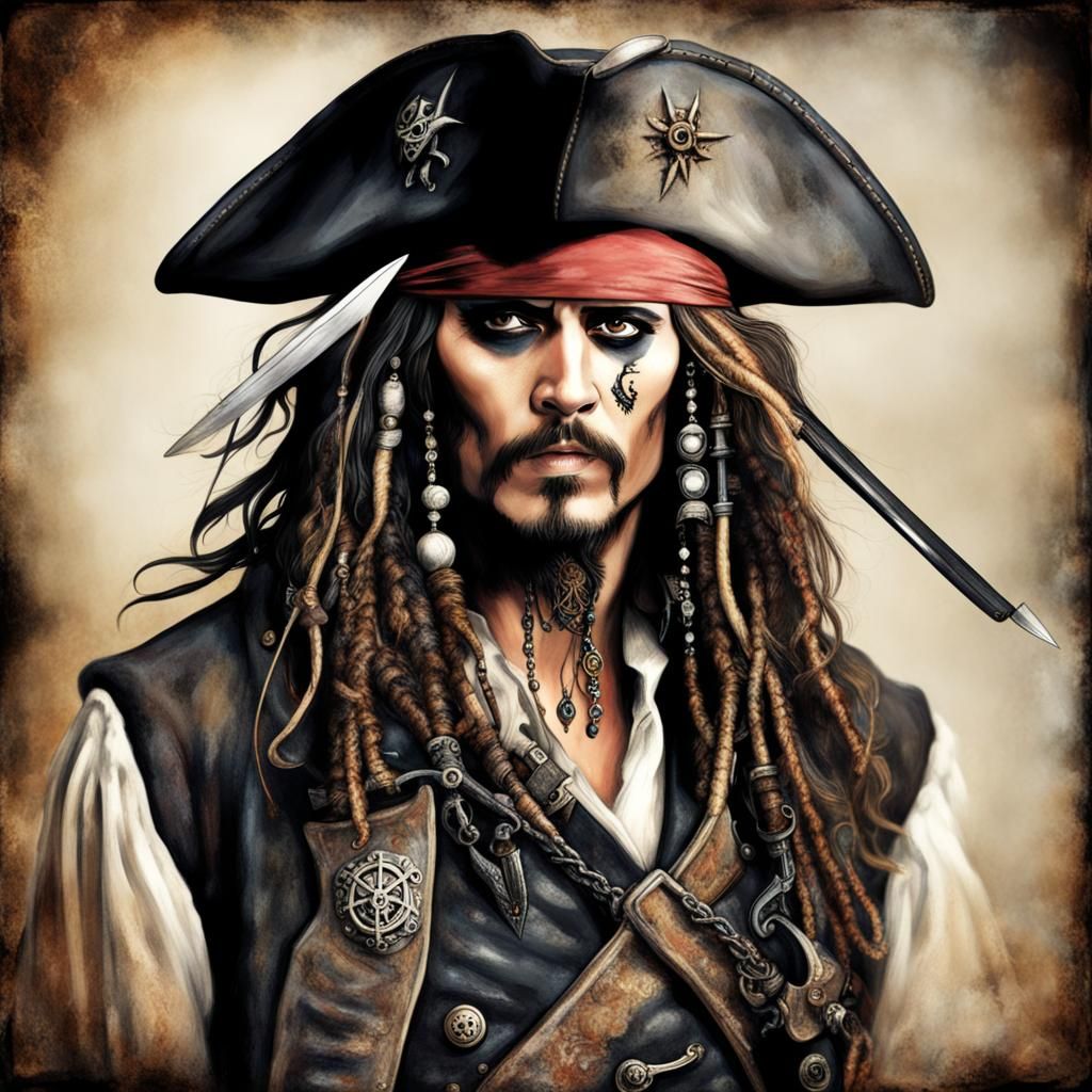 Steampunk Captain Jack Sparrow Digital Art