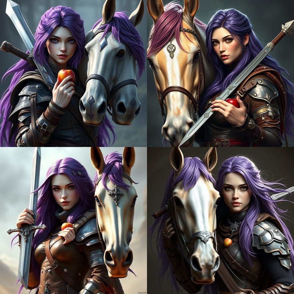 Elegant Fantasy Warrior in Mixed Armor Portrait