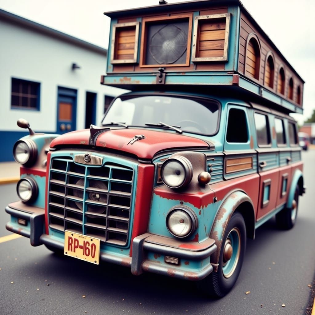 Industrial Runway Model Macro Photography in Retro Aesthetic