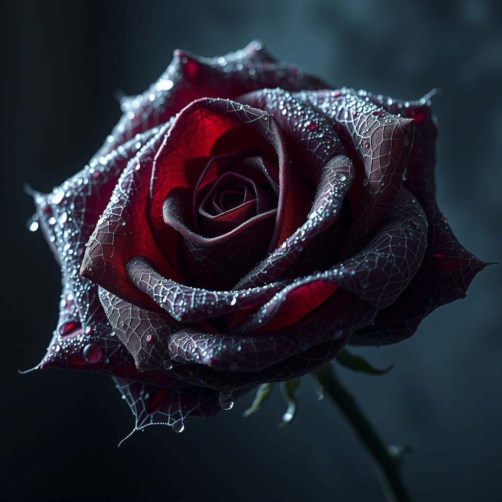 Majestic Rose Crafted from Glistening Spider Silk
