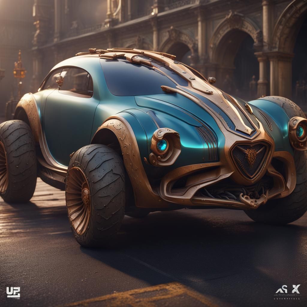 Armored Battle Car Design in Matte Painting Style