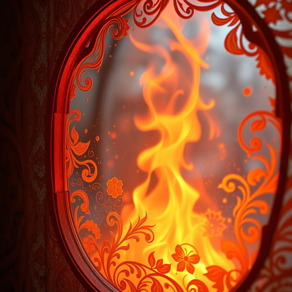 Warm Light Through Crystal Window, Art Nouveau Style