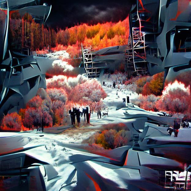 Infrared Spectrum Concept Art in Matte Painting Style