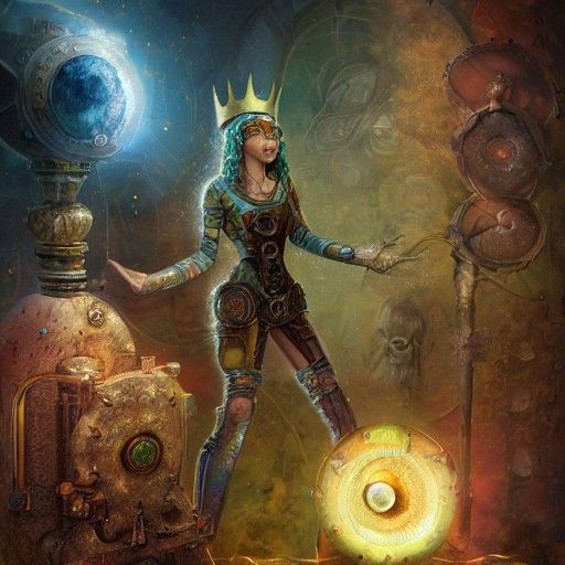 Holographic Fossil Queen Astral Illustration