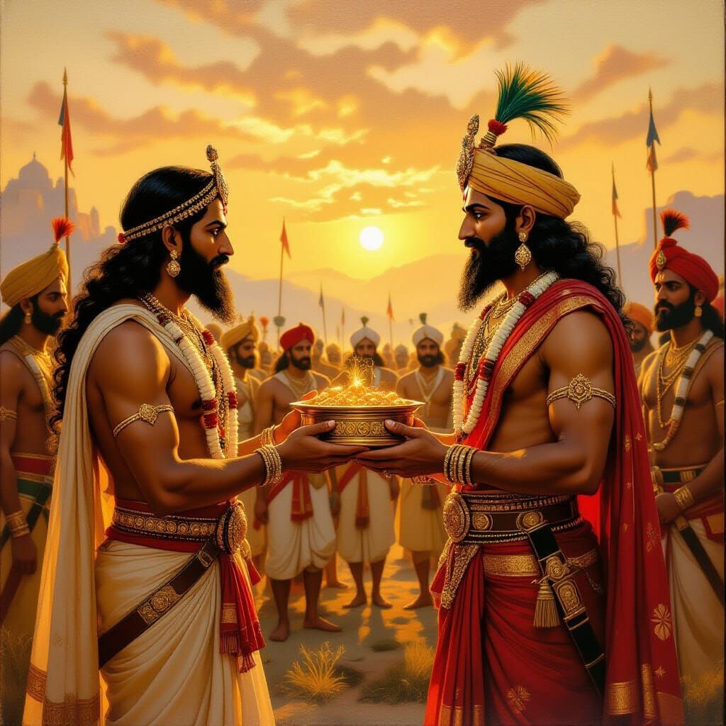 Bhamashah Presents Treasure to Maharana Pratap