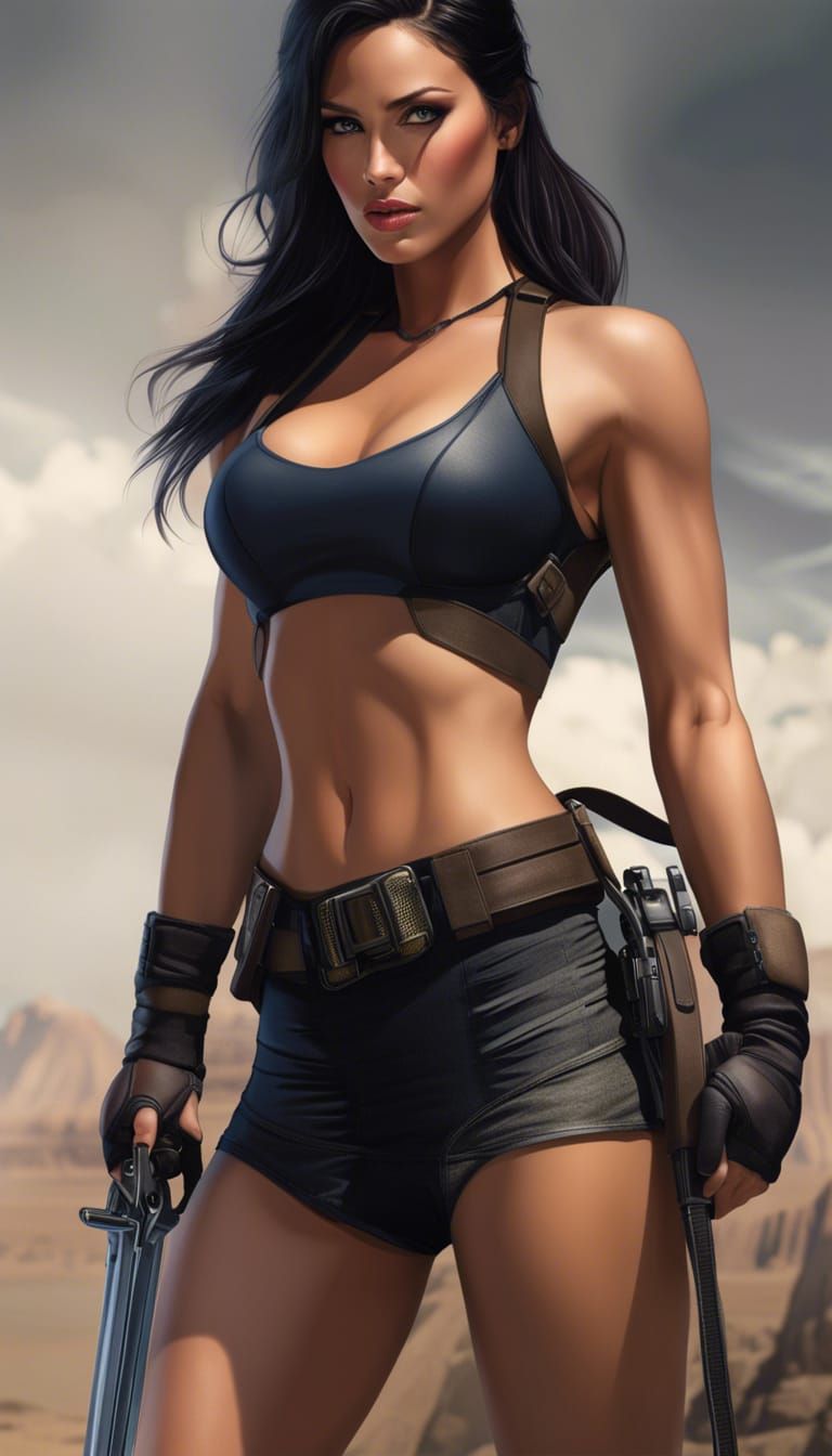 Megan Fox as Lara Croft: Hyperrealistic Digital Portrait