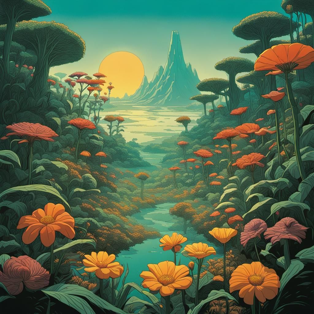 Flower jungle by moebius