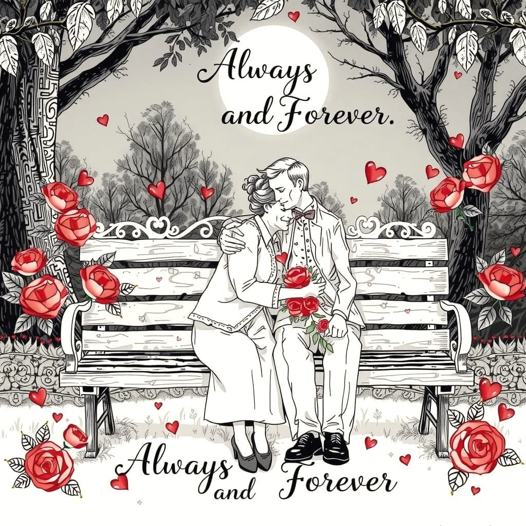 Whimsical Valentine's Day Scene in Beatrix Potter's Style