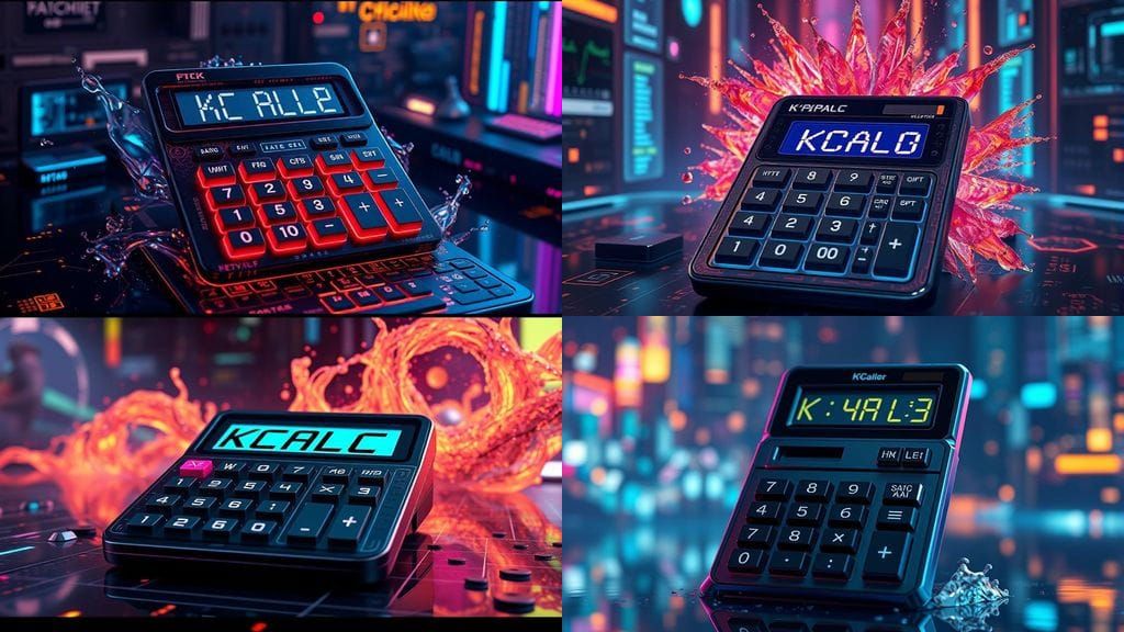 Cyberpunk Calculator in Futuristic Digital Realm