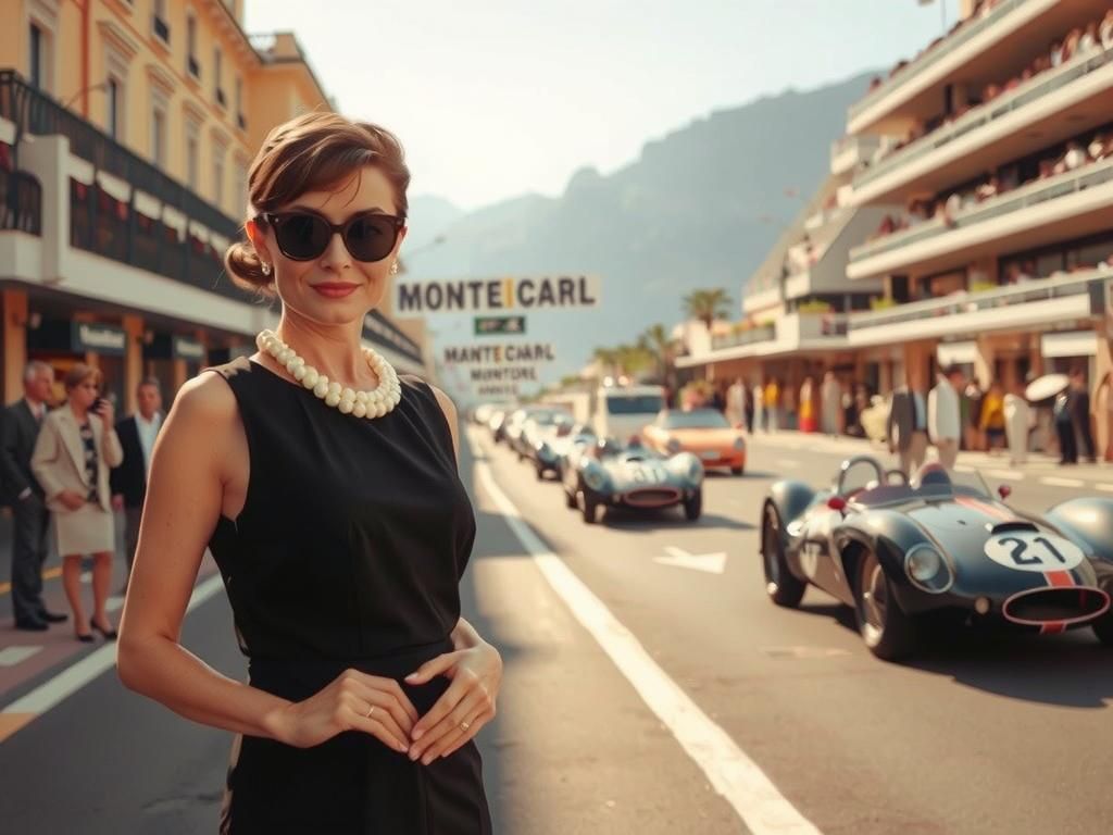 Audrey Hepburn in Monte Carlo Grand Prix