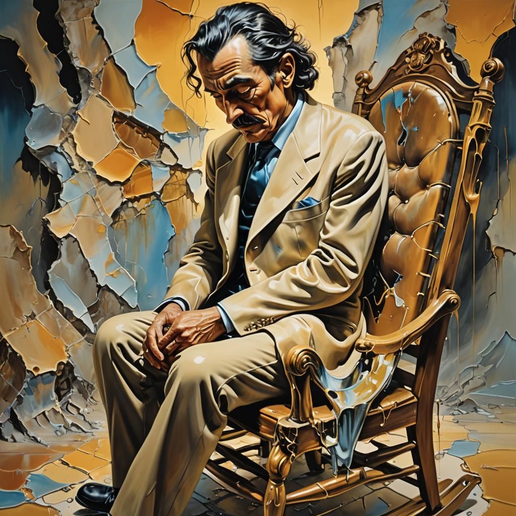 Surreal Melting Walls: A Dreamlike Oil Painting