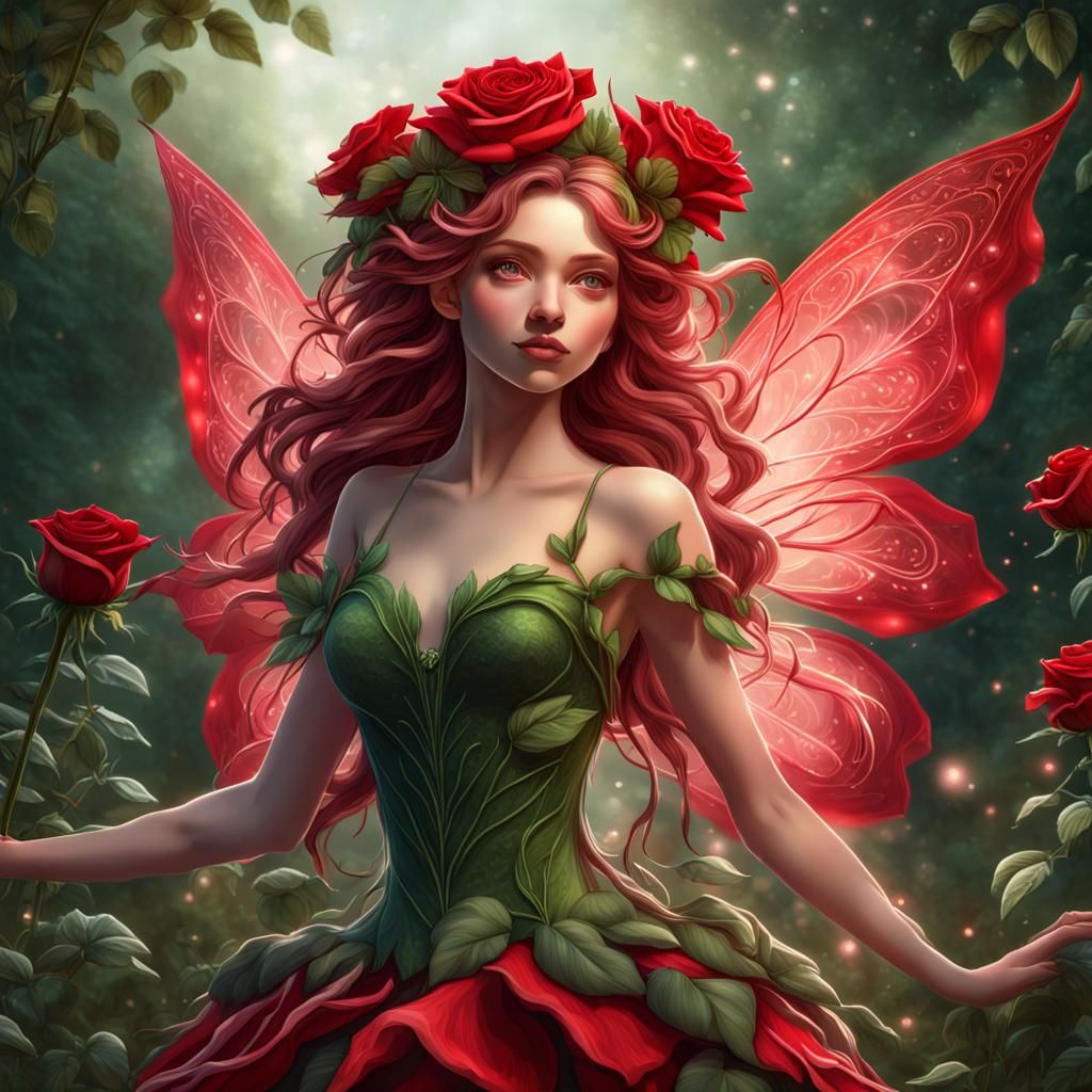 Red Rose Fairy Princess Concept Art