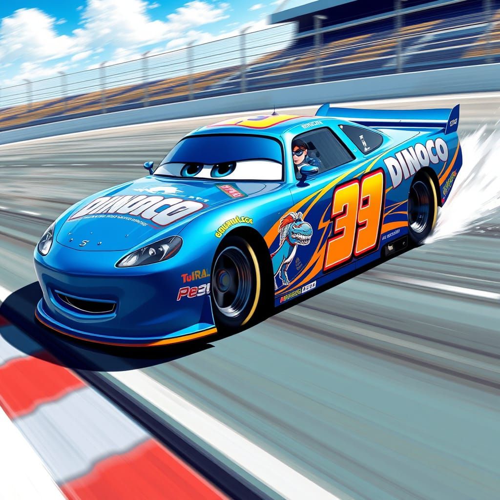 Dinoco NASCAR Modified Tour Car in Electric Blue