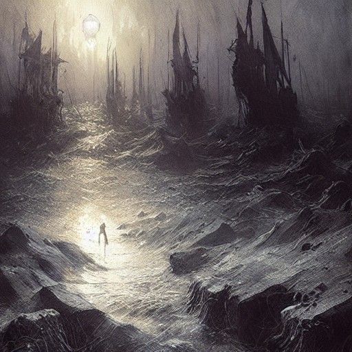 River of Blood in Dark Fantasy Style