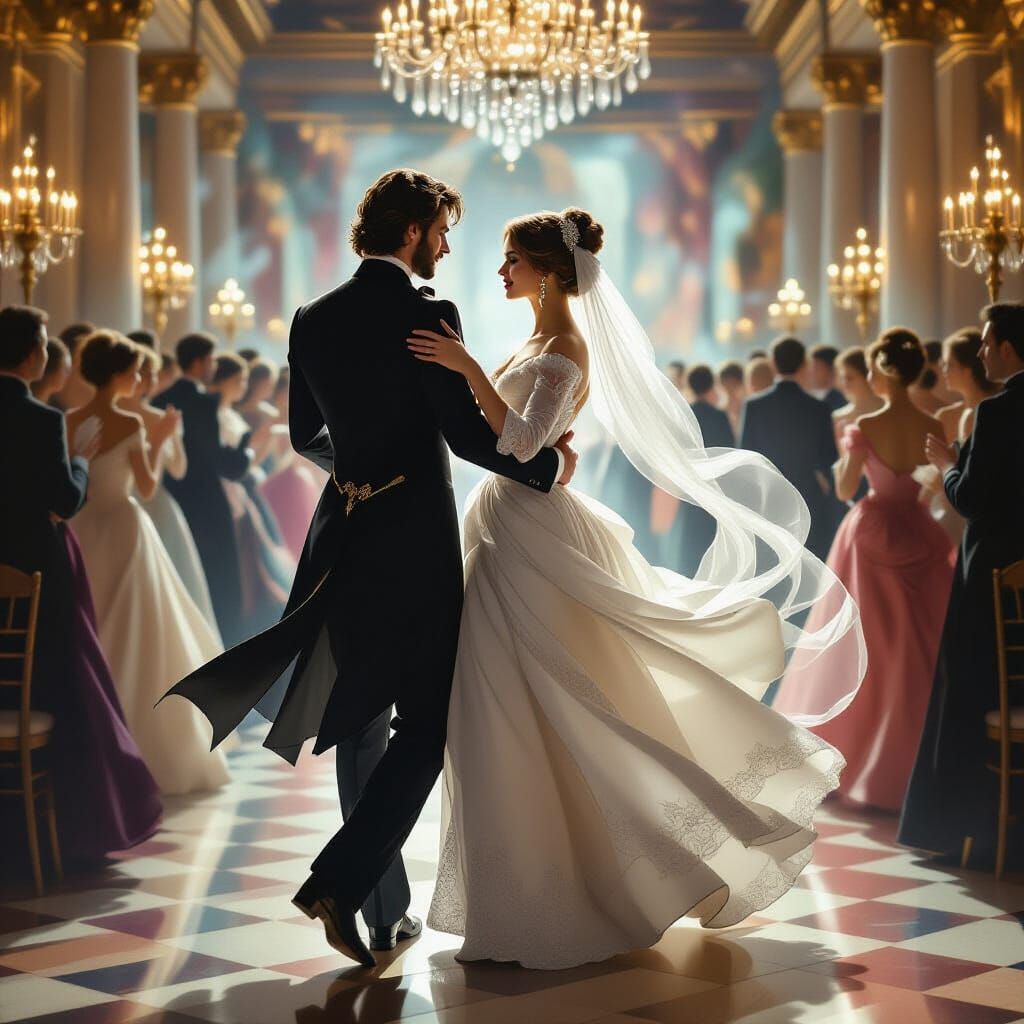 Ghostly Couple Waltzes in Opulent Georgian Ballroom