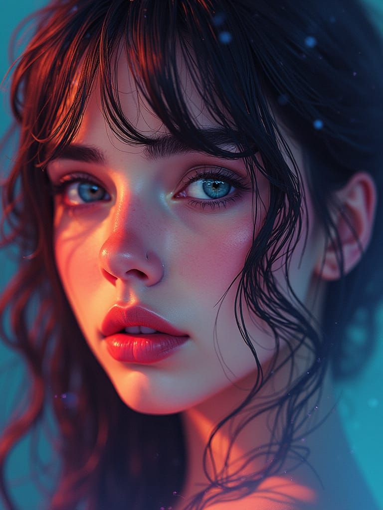 Woman's Face in Hyperrealistic Metleur Art