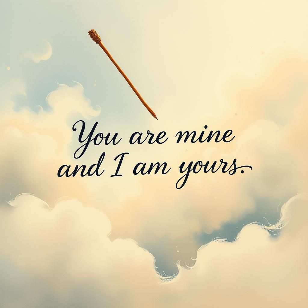 Romantic Script Surrounded by Dreamy Clouds