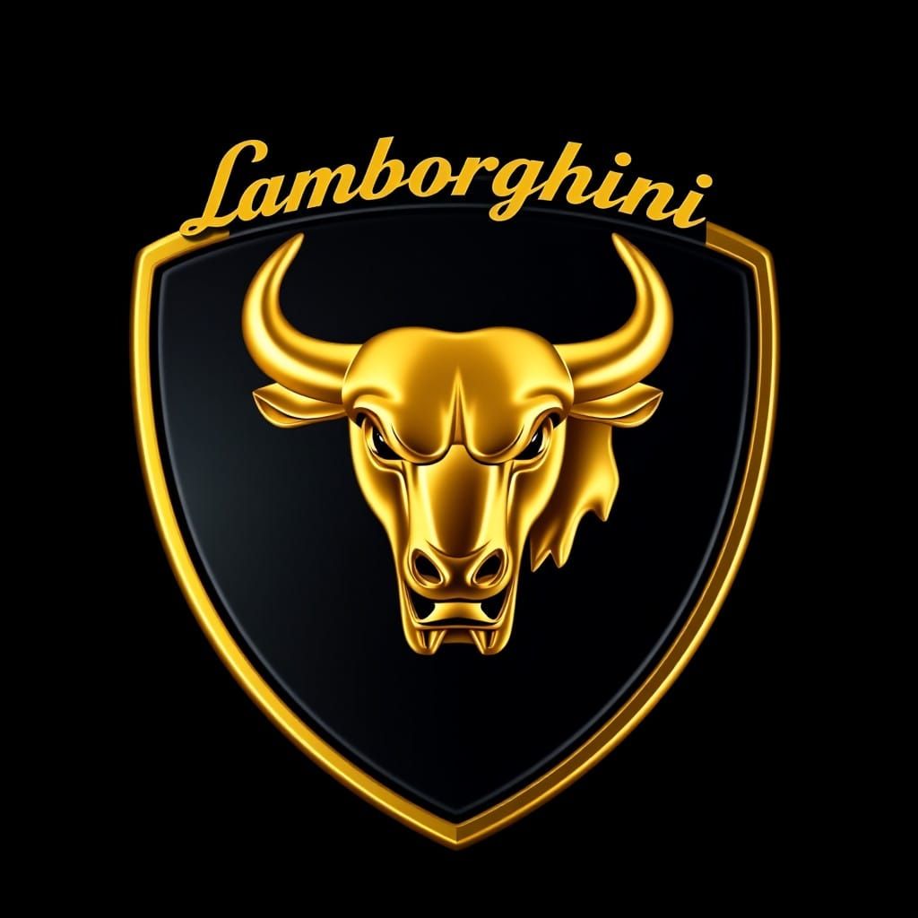 Golden Bull Lamborghini Logo with Vintage Luxury Aesthetic