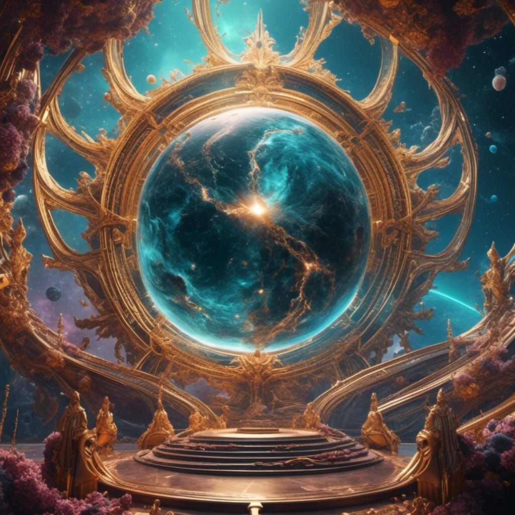 Fantastical Celestial Bodies in Detailed Matte Painting