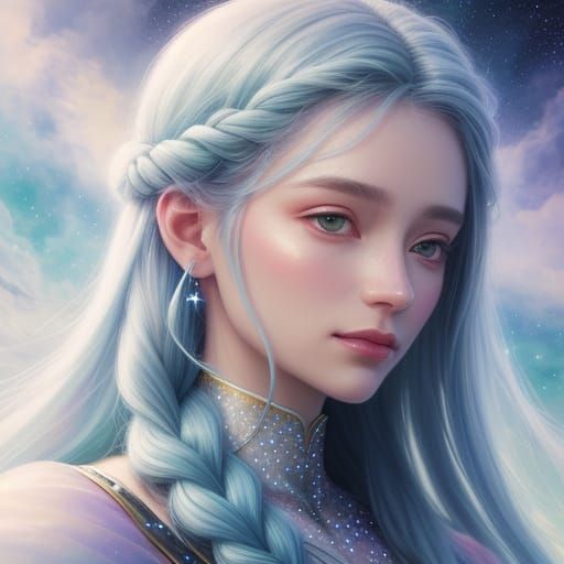 Ethereal Celestial Being Portrait in Fantasy Art