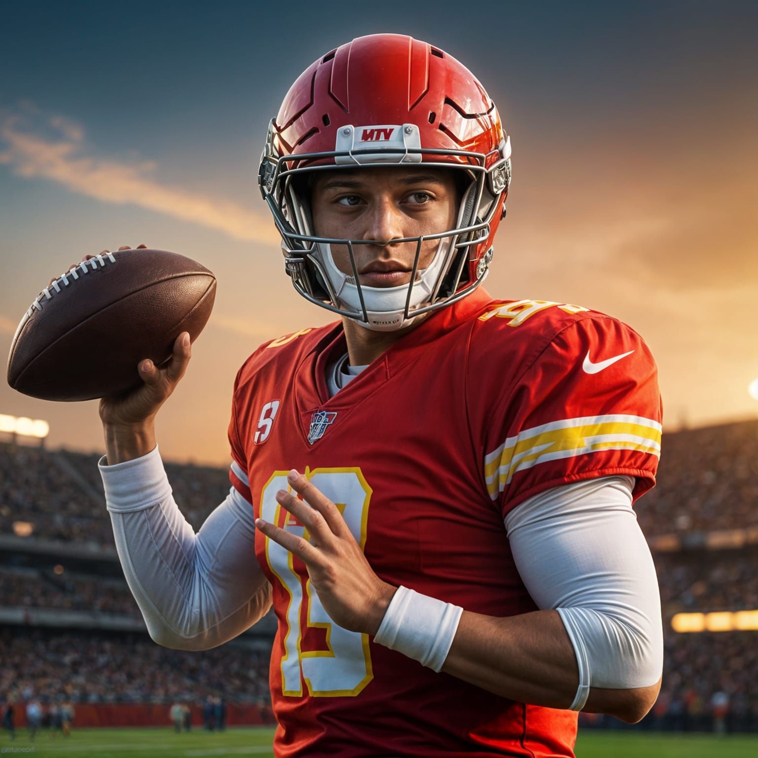 Epic Cinematic Portrait of NFL Star Patrick Mahomes
