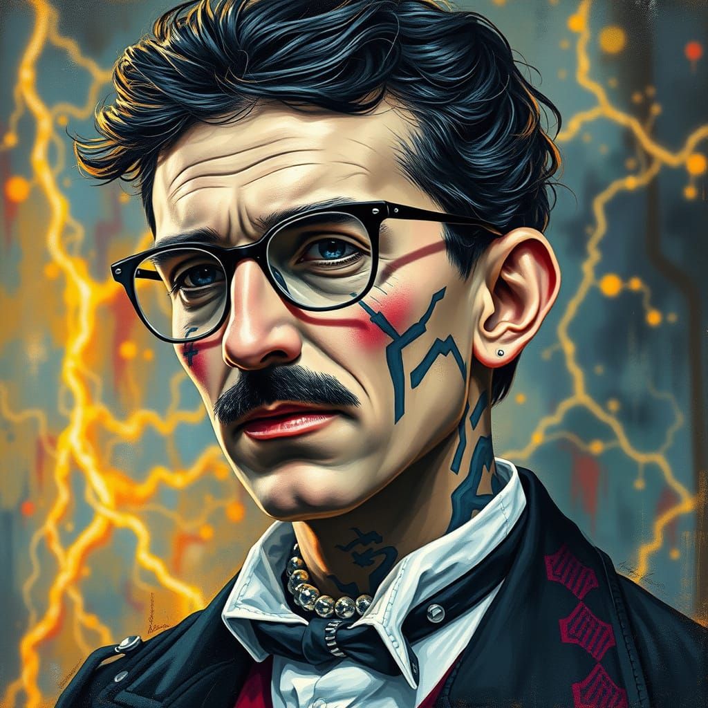 Rebellious Visionary in Electric Splendor