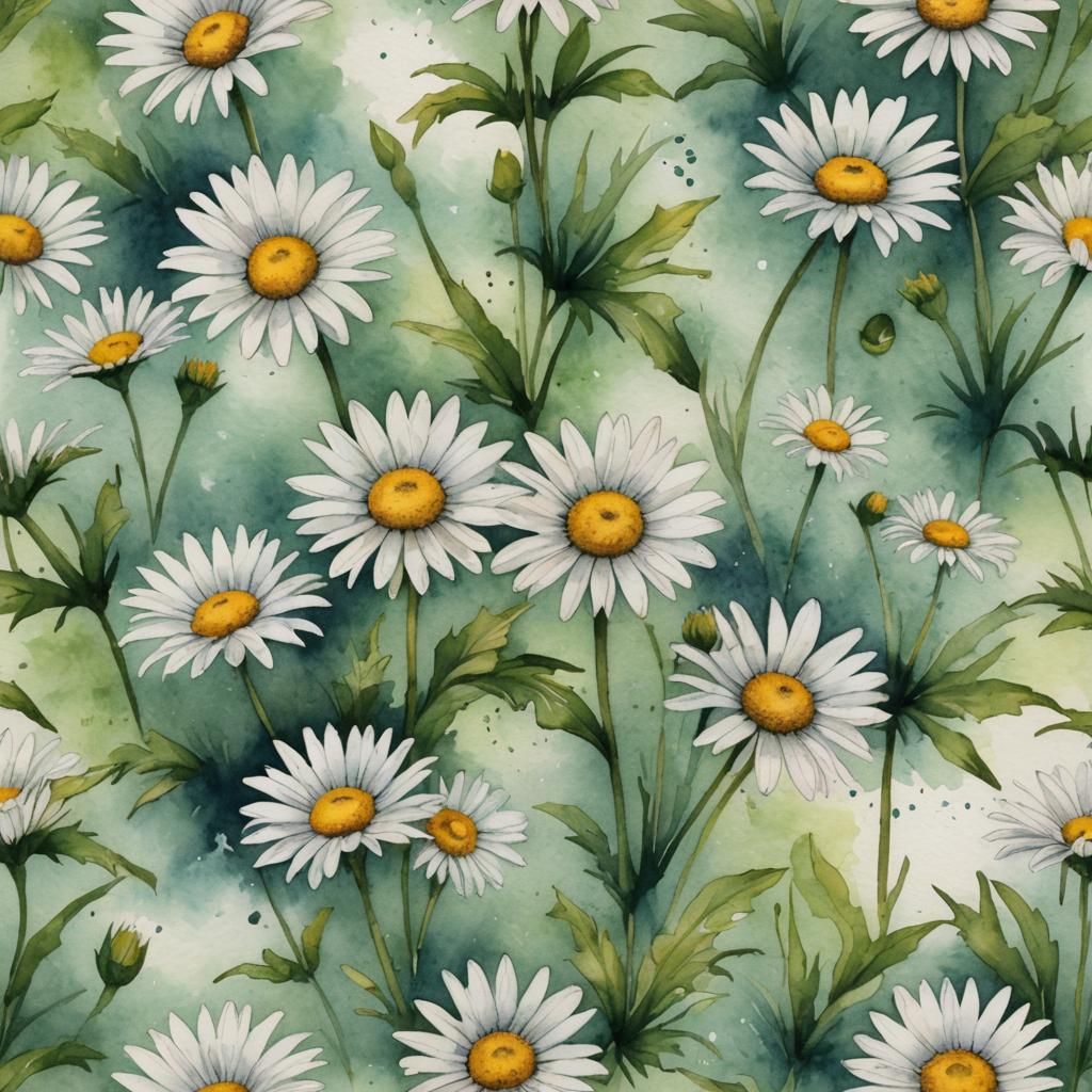 Watercolor Painting of a Daisy