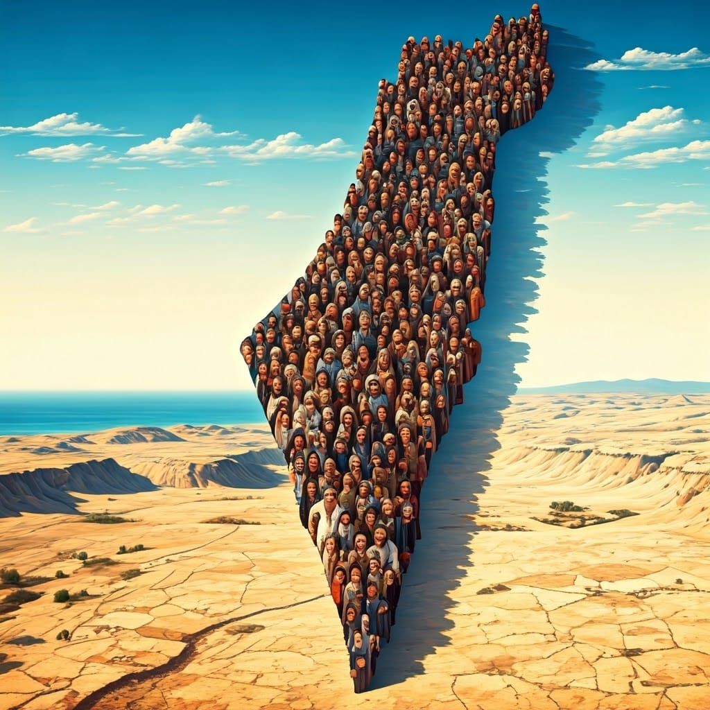 Figurative Map of Israel: A Human Collage