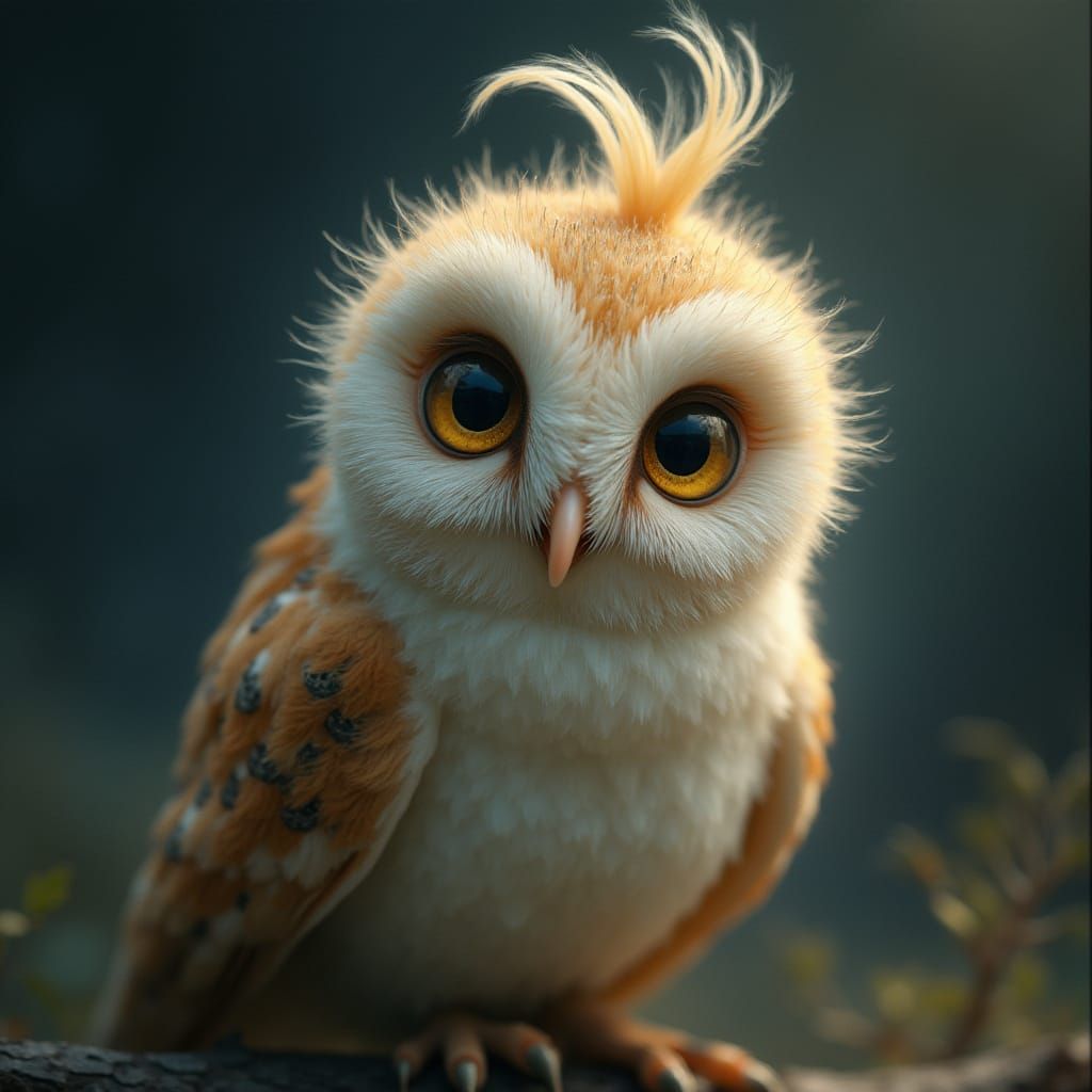 Loyal Barn Owl with Golden Eyes and Soft Feather