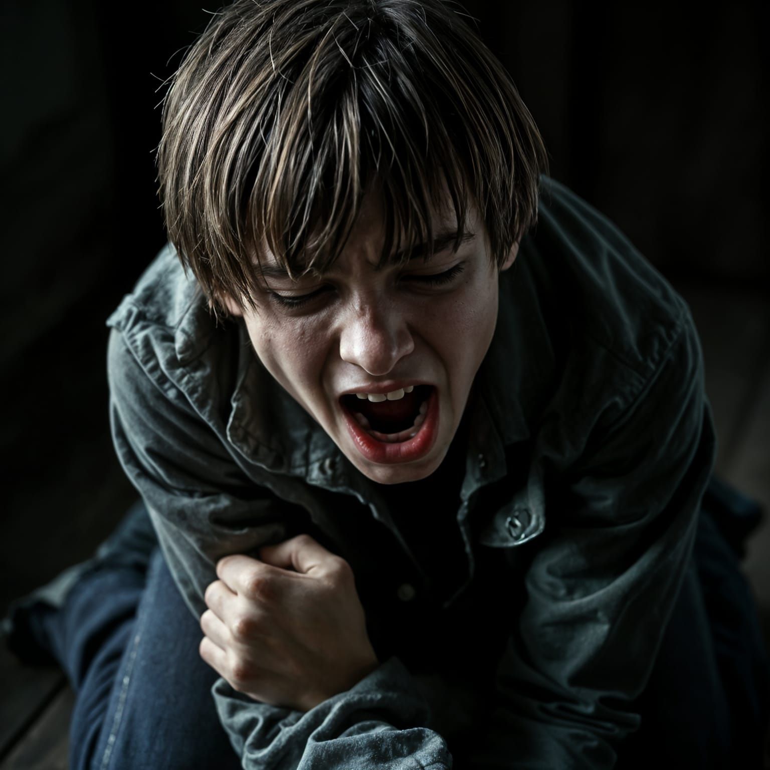 Teenage Boy in Agony