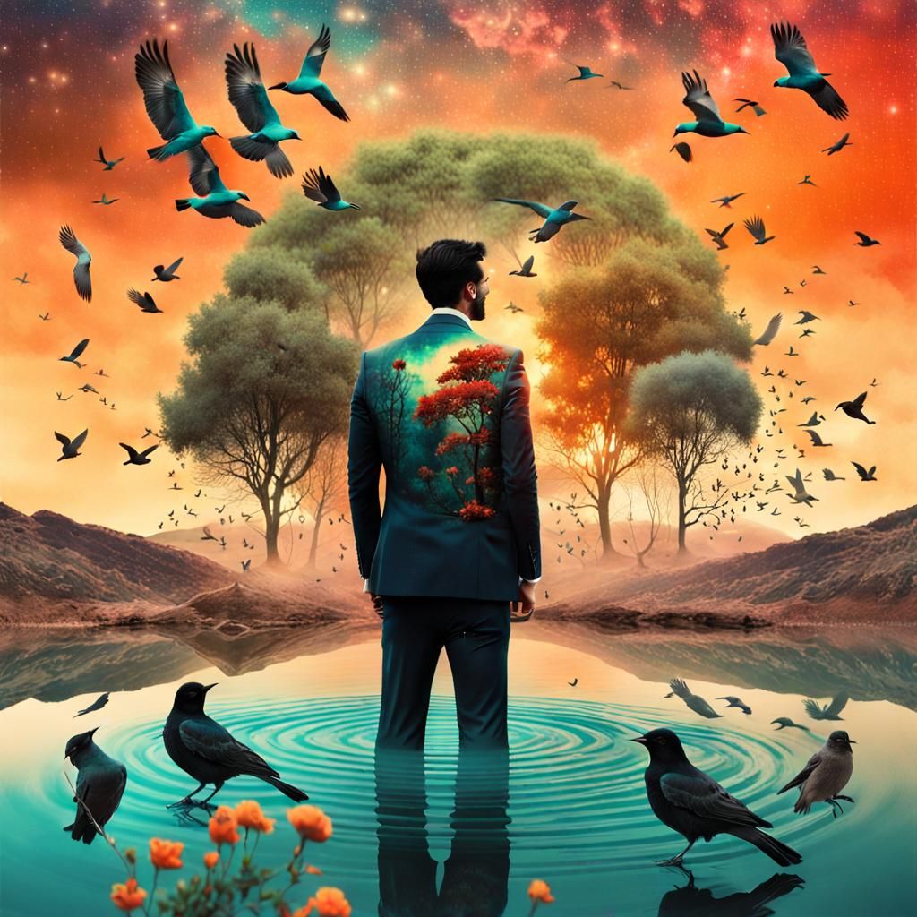 Gratitude Collage: Surreal Digital Art in 8K