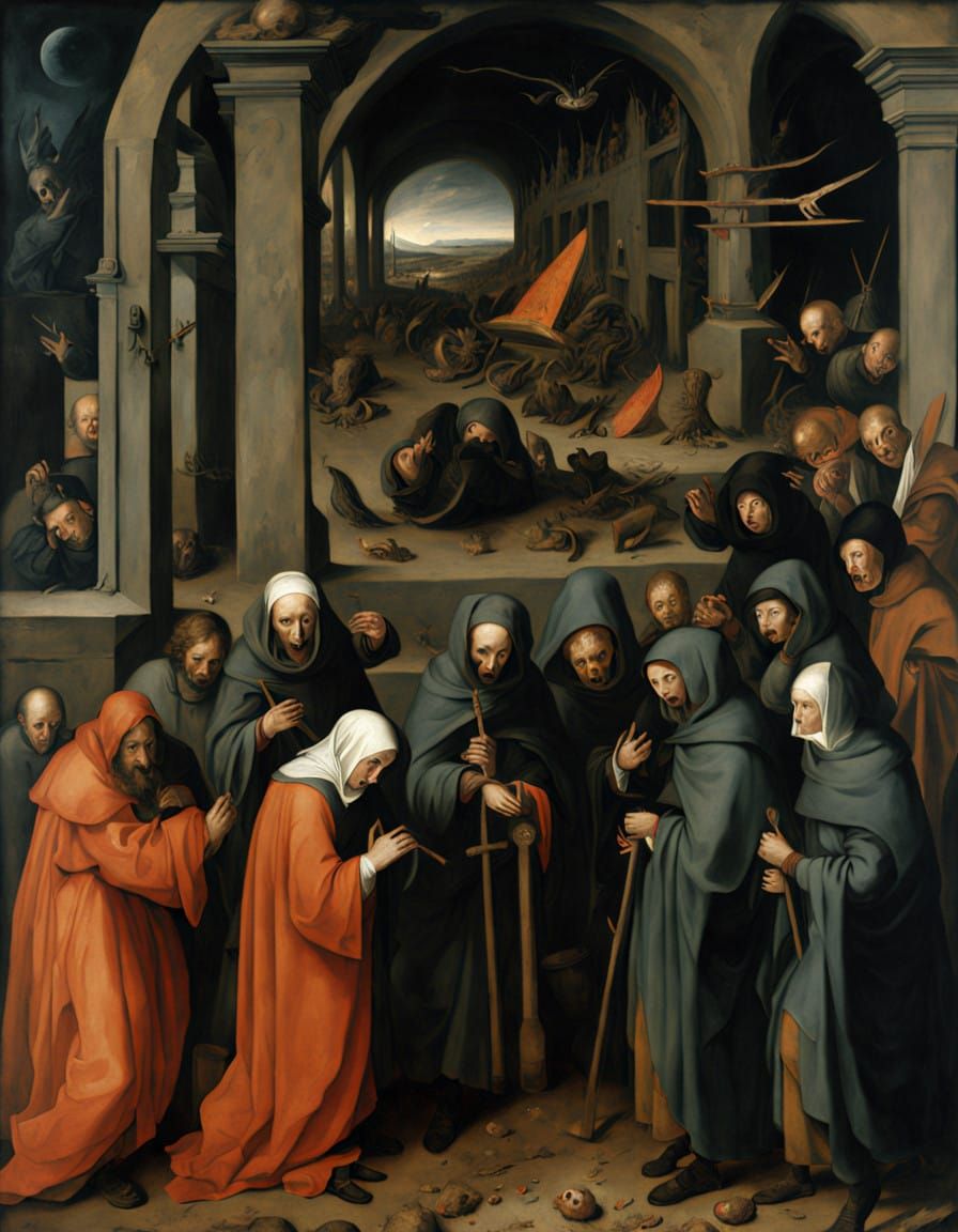 Surreal Dutch Renaissance Vision of Apocalypse in Golden Lig...