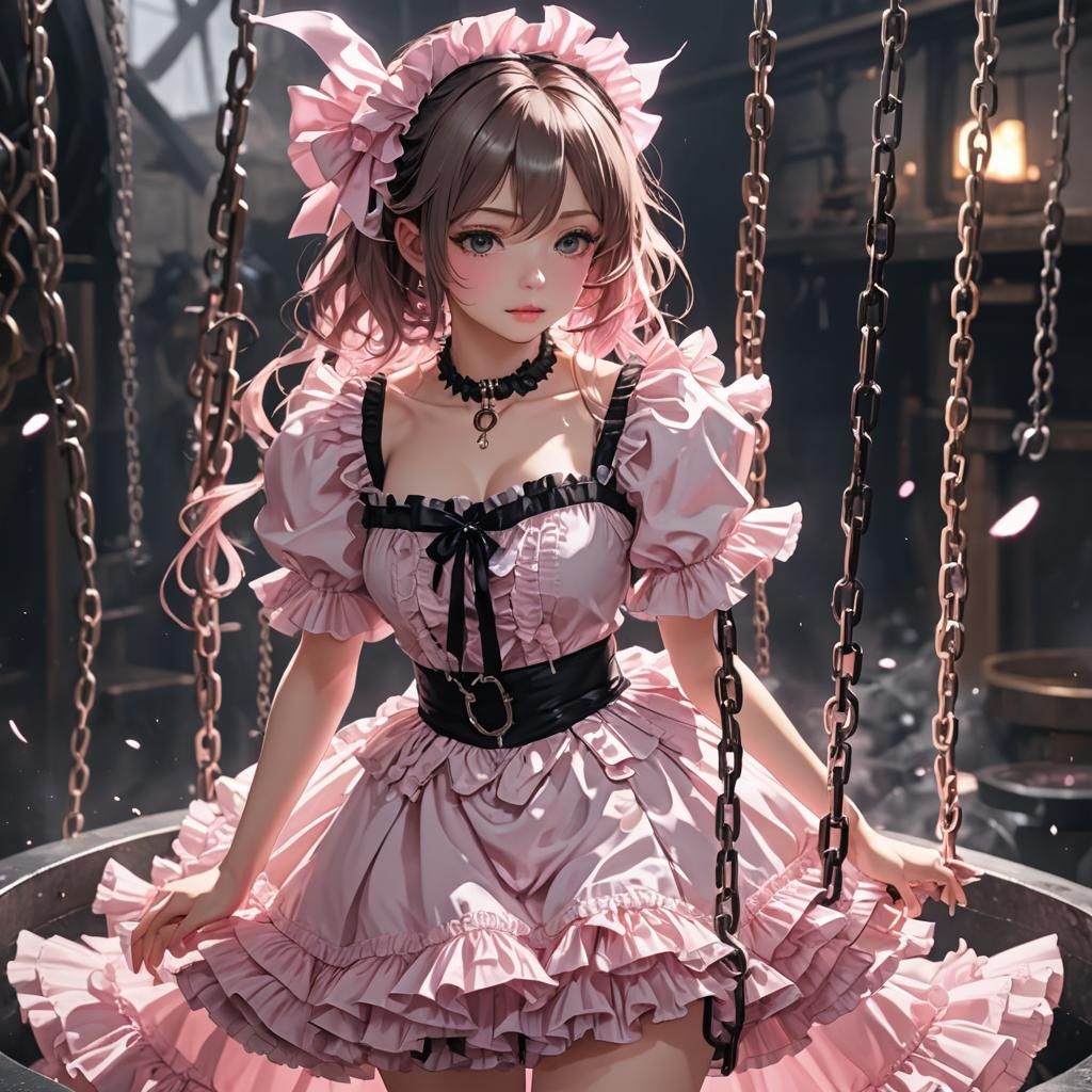 Anime Style: Sissy Lowered into Black Tar