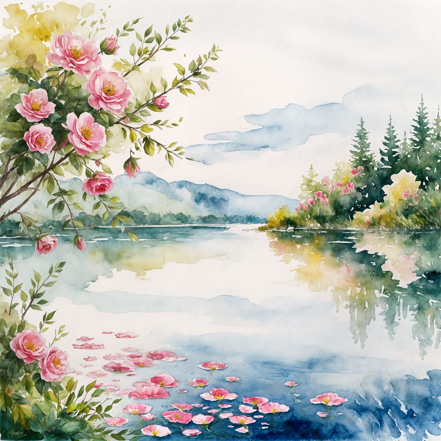 Peninsula Adorned with Wild Roses