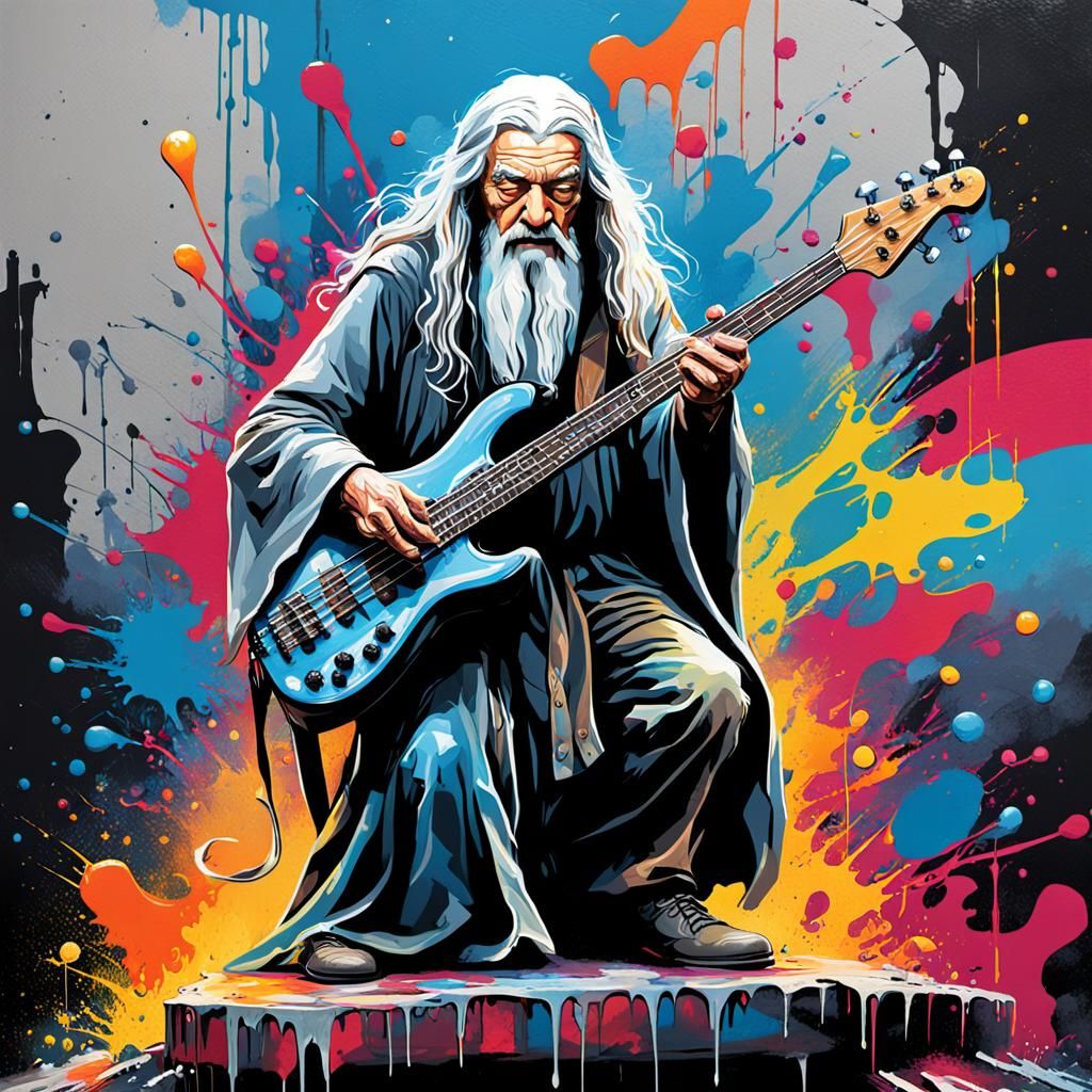 Gandalf's Bass Guitar Solo: Graffiti Art Style