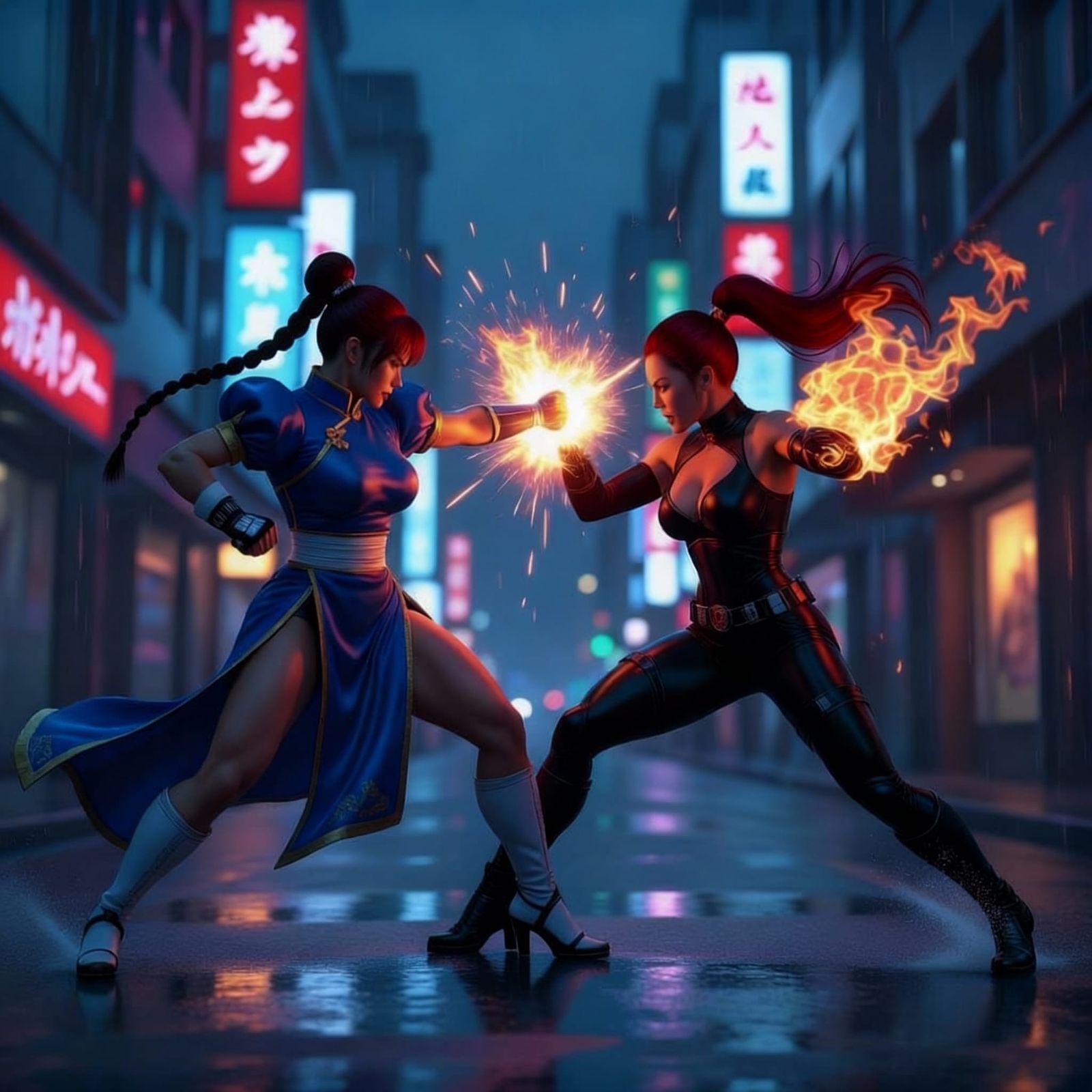 Chun-Li vs C. Viper with Red Hair