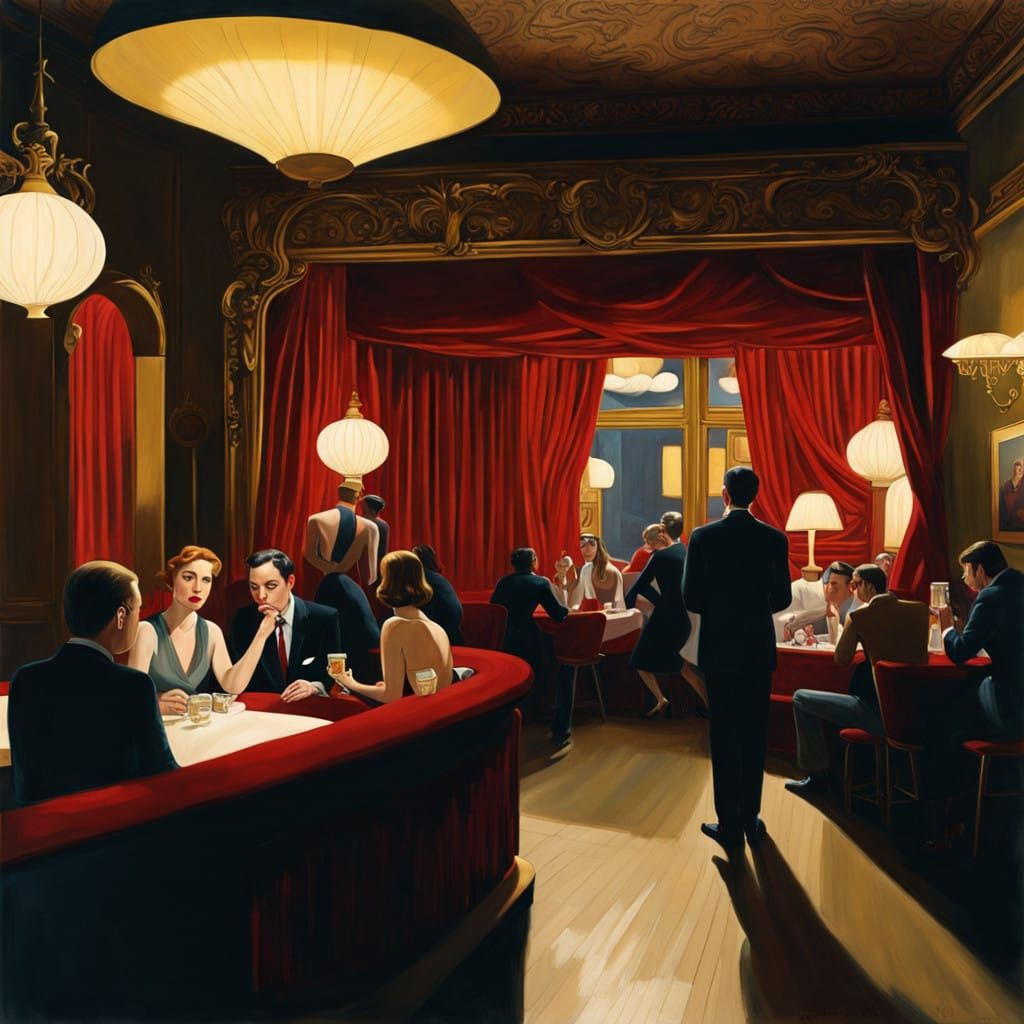 Golden Hour Intermission in an Elegant Theater