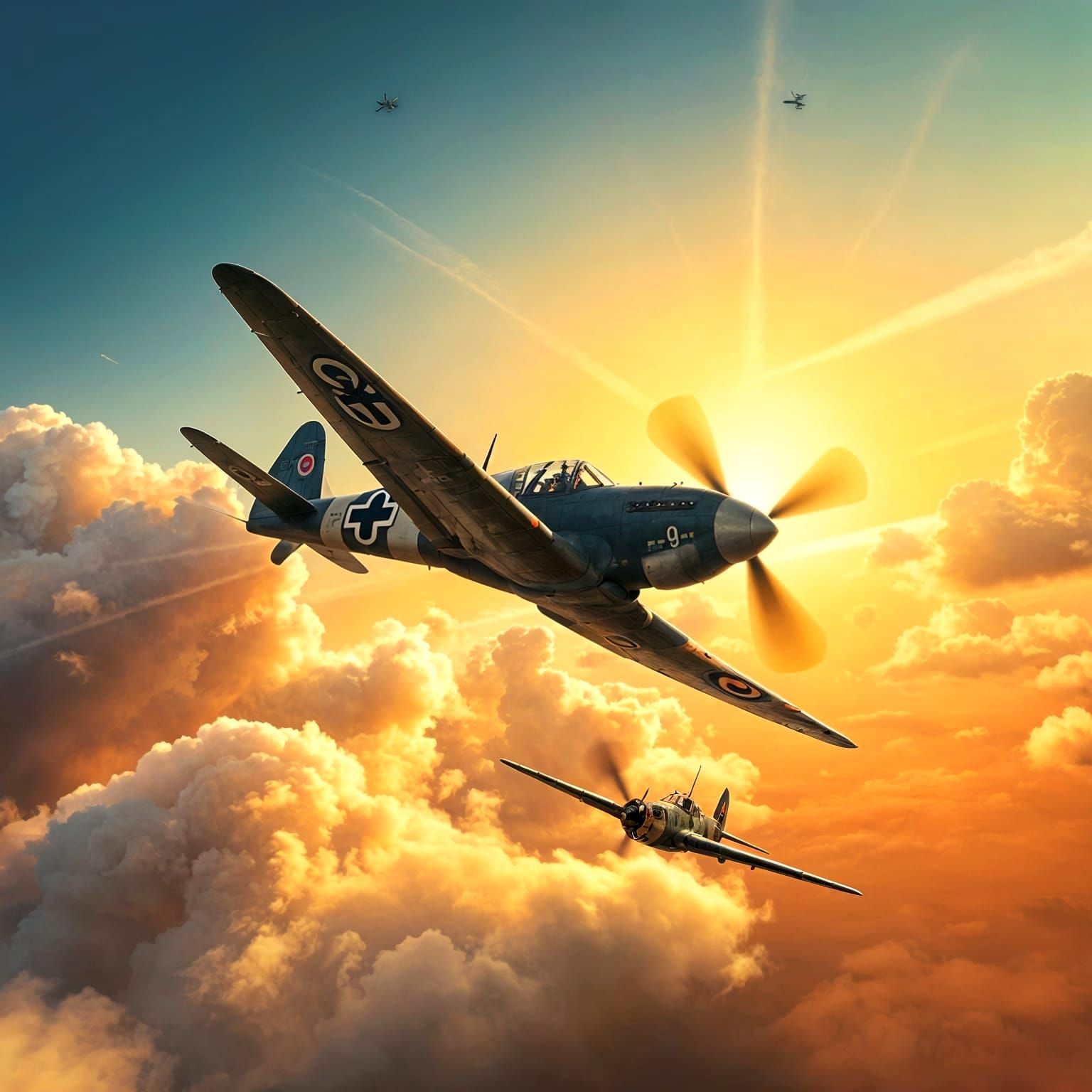 WWII German Fighter Jets Engage in Epic Dogfight over Britai...