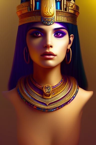 Queen Cleopatra in Hyperdetailed Digital Art Style
