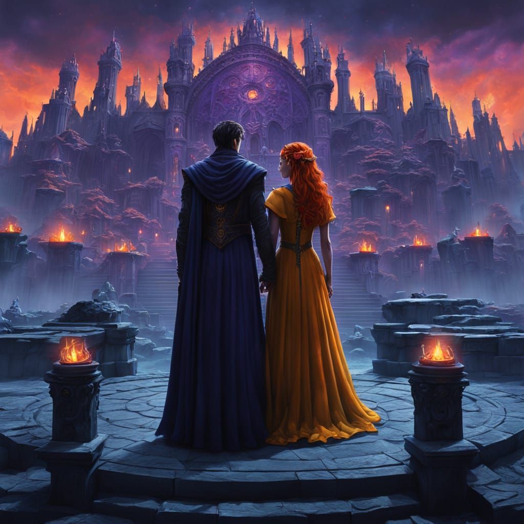 Mystical Realm of Hades and Persephone in Dark Gothic Splend...