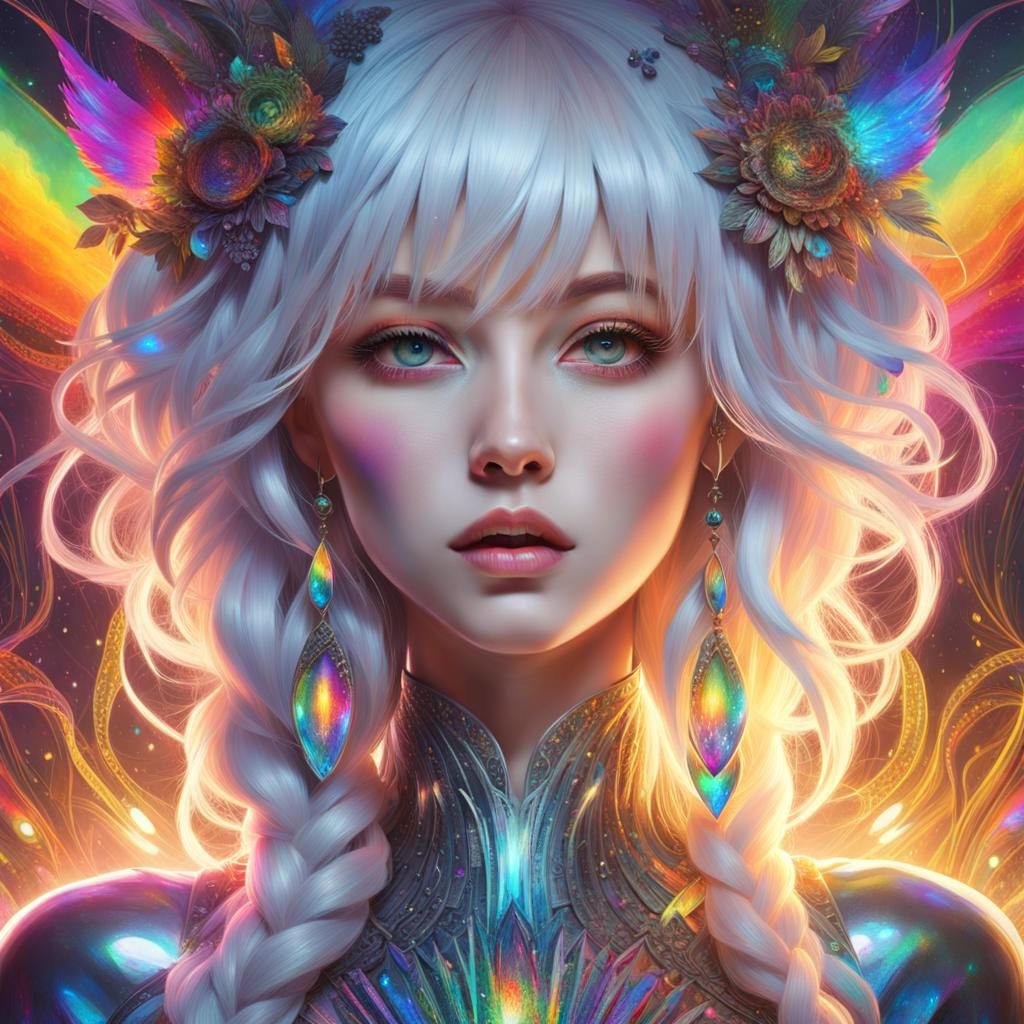 Ethereal Aurorapunk Anime Girl Portrait