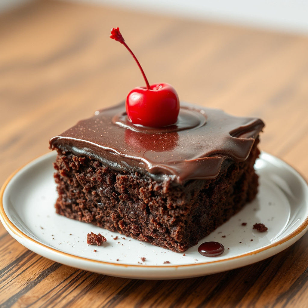Chocolate Cake with Cherry Topping