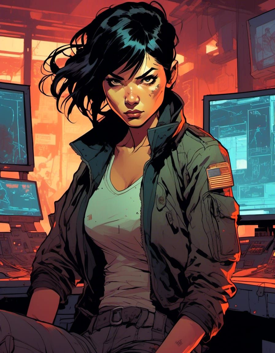 Cyberpunk Portrait of a Cybernetically Enhanced Woman