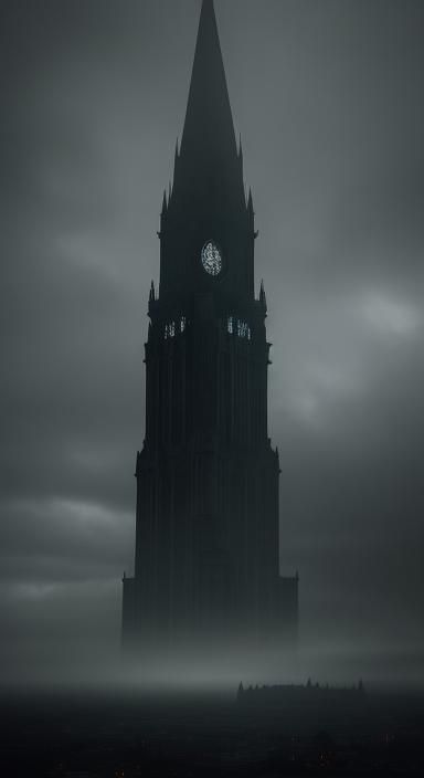 Dark Fantasy Landscape with Flying Monster