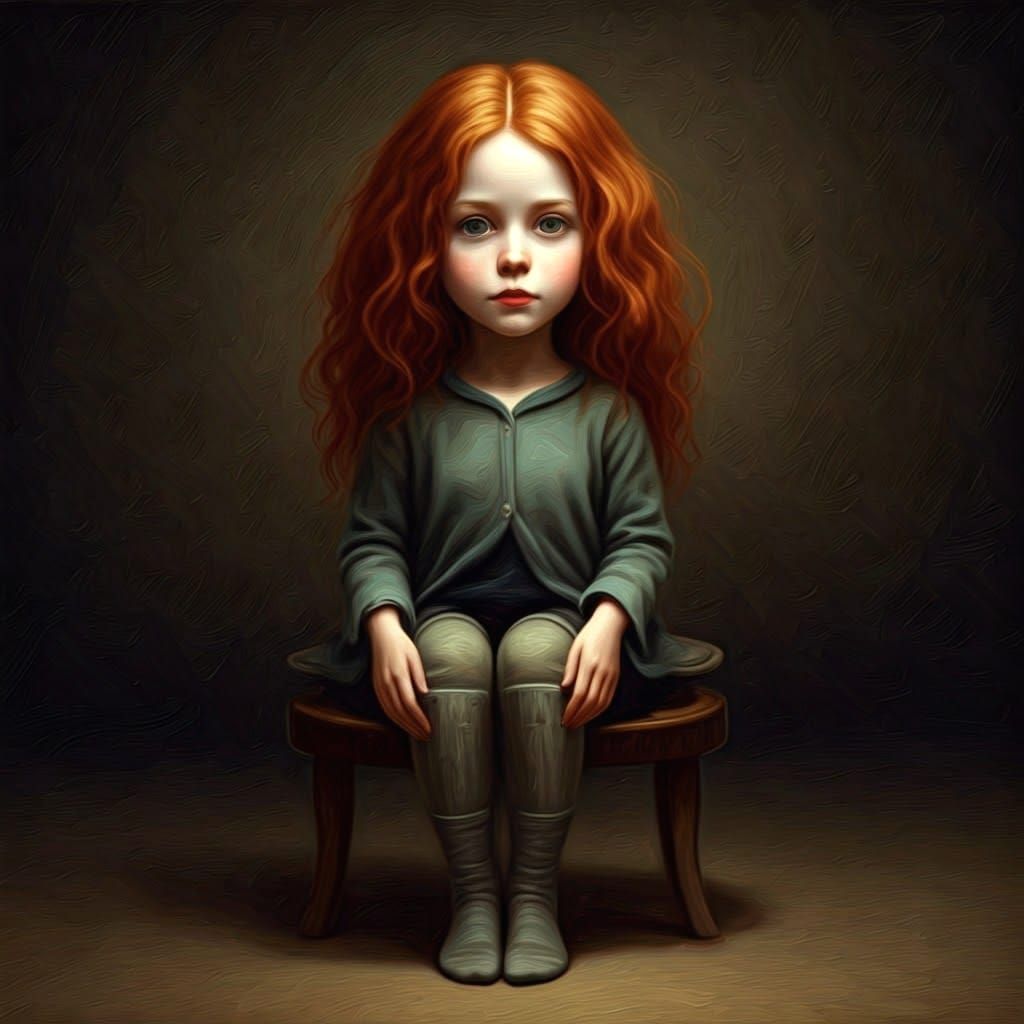 Child with Red Hair, Oil Painting by Gurney Style