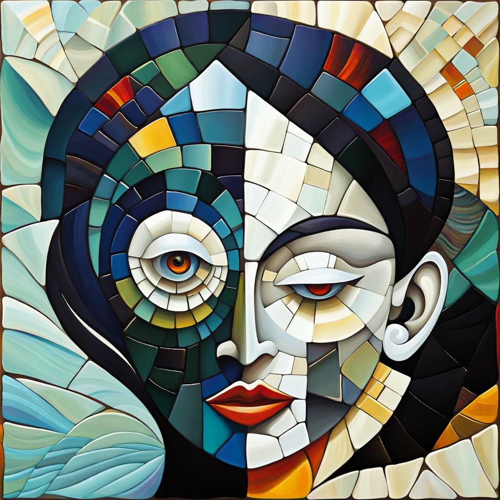 Vibrant Mosaic Patchwork in Expressionist Style