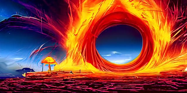 Futuristic Saucers Battle Over Cornfields in Digital Oil Pai...