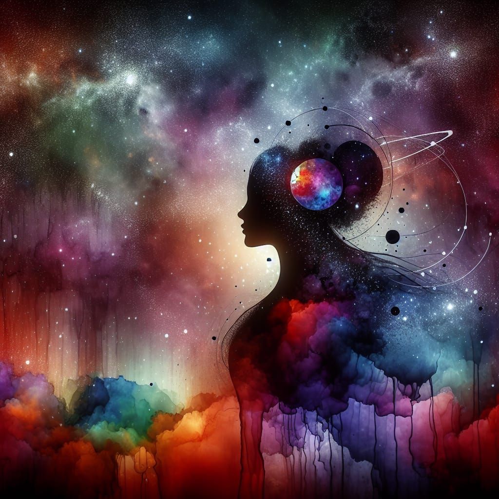 Venusian Goddess in Cosmic Galaxy